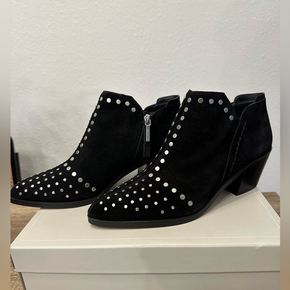 1. State Loka Suede Studded Booties in Black Portogallo Size 9.5 or 10 NIB - Picture 3 of 10